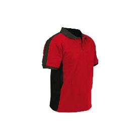 POLO HELA ELASTANO 200 G/M2 ROJO OSCURO-NEGRO TALLA S