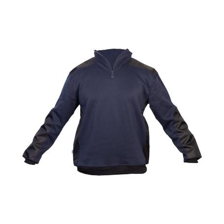 SUDADERA RANGER CUELLO CREMALLERA 280GMS AZUL-NEGRO T-L