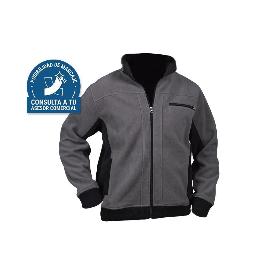 CHAQUETA POLAR MODELO WALKER 370 G/M GRIS-NEGRO TALLA M