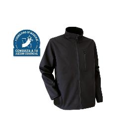 CHAQUETA SOFT SHELL NEGRA LISTER 340G/M TALLA L