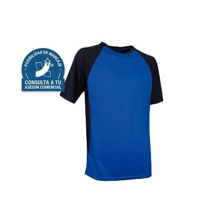 CAMISETA TRANSPIRABLE MODELO PILOTE AZUL-NEGRA 160 G/M2 TALLA-S
