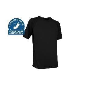 CAMISETA TRANSPIRABLE MODELO PILOTE NEGRA 160 G/M2 TALLA-L