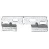 PLACA COLGADOR DOBLE 130 MM CON HUECO 42 MM   CAJA 50 UNID.