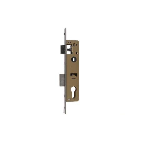 CERRADURA DE EMBUTIR + CERRADERO D85 E23 (LEVA CORTA) NÍQUEL (PUERTAS DE METAL)
