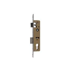 CERRADURA DE EMBUTIR + CERRADERO D85 E28 (LEVA CORTA) NÍQUEL (PUERTAS DE METAL)