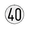 PLACA DE VELOCIDAD HOMOLOGADA 40