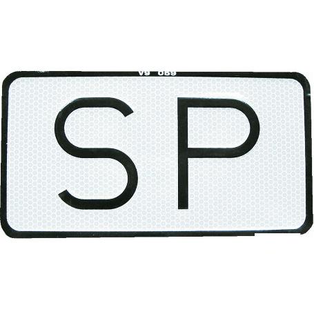 PLACA SP V-9 SERVICIO PÚBLICO 225X120 MM
