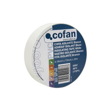CINTA AISLANTE 180 MICRAS BLANCA 19MMX20 METROS   CAJA 10 UNID.