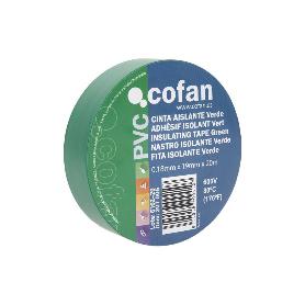 CINTA AISLANTE 180 MICRAS VERDE 19MMX20 METROS VENTA UNITARIA