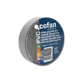 CINTA AISLANTE 180 MICRAS GRIS 19MMX20 METROS   CAJA 10 UNID.