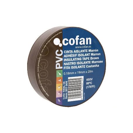 CINTA AISLANTE 180 MICRAS MARRON 19MMX20 METROS VENTA UNITARIA
