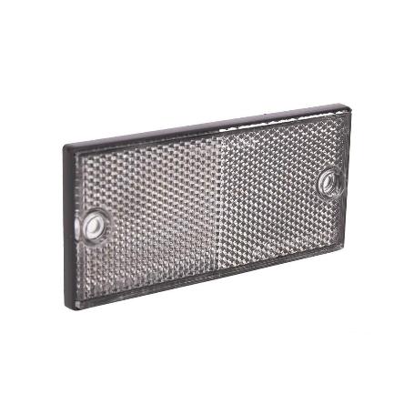 CATADIÓPTRICO RECTANGULAR BLANCO 106 X 50 MM CON AGUJERO SIN TORNILLO
