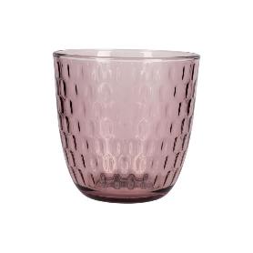 PACK 6 VASOS DE AGUA VIDRIO 29 CL COLOR PURPURA CLARO MODELO ÓPALO