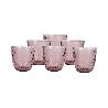 PACK 6 VASOS DE AGUA VIDRIO 29 CL COLOR PURPURA CLARO MODELO ÓPALO