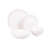 VAJILLA DE PORCELANA EN RELIEVE COLOR BLANCO ESMALTADO 16 PIEZAS