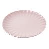 VAJILLA DE PORCELANA EN RELIEVE COLOR ROSA NUDE ESMALTADO 16 PIEZAS