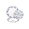 VAJILLA DE PORCELANA CON DETALLE FLORAL AZUL ESMALTADO DE FORMA IRREGULAR 18 PIEZAS