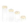 BOTE DE VIDRIO BOROSILICATO CON TAPA BEIGE GAMA LAUREL 1700 ML