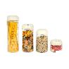 BOTE DE VIDRIO BOROSILICATO CON TAPA BEIGE GAMA LAUREL 1700 ML