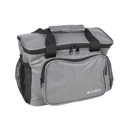 NEVERA TEXTIL PORTÁTIL MULTIBOLSILLOS COLOR GRIS OSCURO 15 L