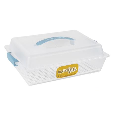 TARTERA RECTANGULAR AZUL OPACA PAVLOVA CON ASAS 38 X 28 X 13 CM   CAJA 5 UNID.