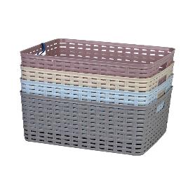 CESTA  MULTIUSOS  12L 36X28X13.5CM AZUL CIELO   CAJA 6 UNID.