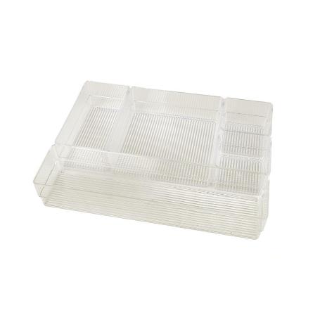 SET ORGANIZADOR COSMETIC 30X23X8CM TRANSPARENTE VENTA UNITARIA