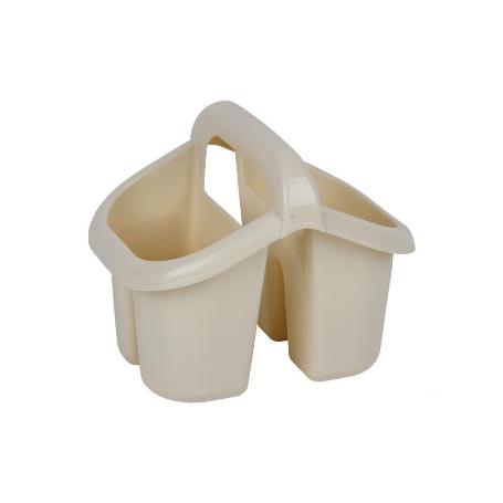 ESCURRECUBIERTOS  CON ASA BEIGE 19.5X15.5X16CM   CAJA 6 UNID.