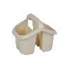 ESCURRECUBIERTOS  CON ASA BEIGE 19.5X15.5X16CM   CAJA 6 UNID.