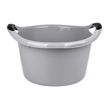 BARREÑO REDONDO ASAS 15L GRIS  42X39.5X25CM
