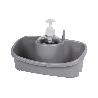 ESTROPAJERO CON DOSIFICADOR GRIS CLARO 26X13X16.5CM   CAJA 6 UNID.
