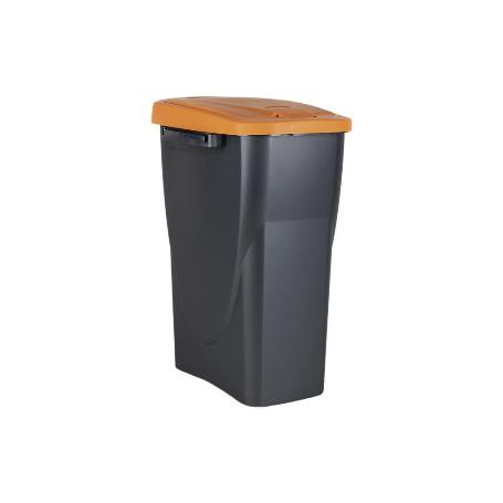 CUBO DE BASURA PARA RECICLAR 15 LITROS  COLOR NARANJA 20 X 31 X 42 CM
