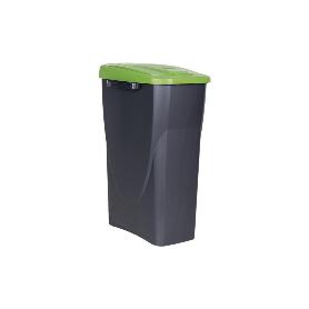 CUBO DE BASURA PARA RECICLAR 25 LITROS  COLOR VERDE 21.5 X 36 X 51 CM