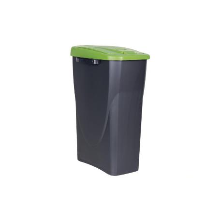 CUBO DE BASURA PARA RECICLAR 25 LITROS  COLOR VERDE 21.5 X 36 X 51 CM