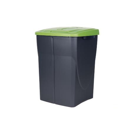 CUBO DE BASURA PARA RECICLAR 45 LITROS  COLOR VERDE 36.5 X 36 X 51  CM