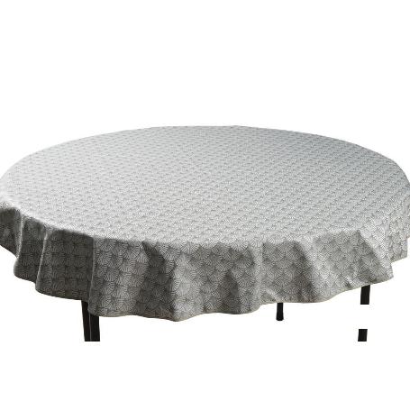 MANTEL REDONDO ARCOS VERDES ANTIMANCHAS RESINADO JACQUARD CONFECCIONADO 50% ALGODÓN 50% POLIESTER 1,80 M