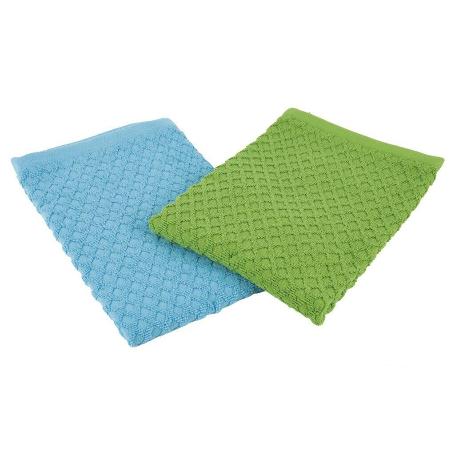 PACK 2 PAÑOS COCINA 50X50 VERDE/AZUL