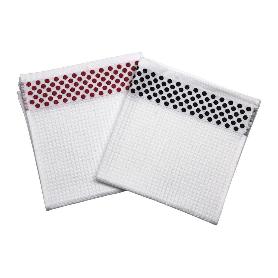 PACK 2 PAÑOS COCINA 50X50 NEGRO/ROJO