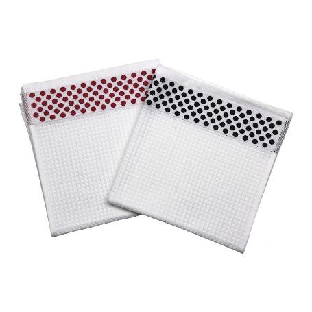 PACK 2 PAÑOS COCINA 50X50 NEGRO/ROJO