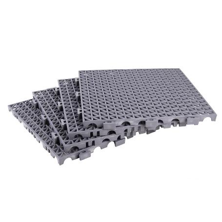 SET DE 4 UDS. LOSETA ALVEOLADA GRIS CLARO DE PVC 33 X 33 X 2 CM