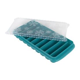 CUBITERA HIELO CON TAPA COLOR TURQUESA 12.5X26X4 CM   CAJA 6 UNID.