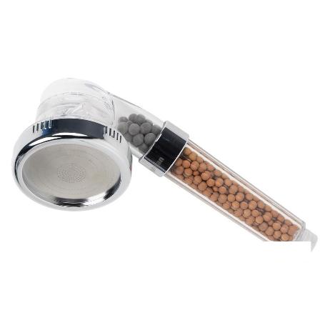 MANGO DE DUCHA IÓNICA CON ESFERAS MINERALES TRES FUNCIONES MODELO RELAX