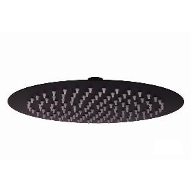 CABEZAL DE DUCHA REDONDO EXTRAFINO DE ACERO INOXIDABLE 304 NEGRO MATE Ø24,5 CM