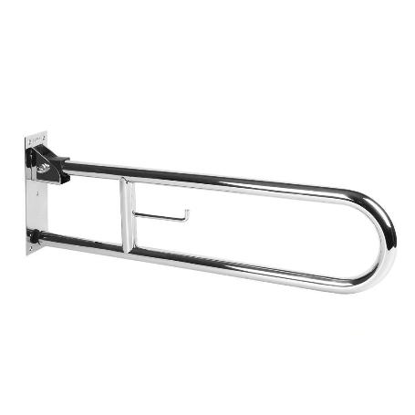 BARRA ABATIBLE PARA APOYO CON ACCESORIO DE PAPEL HIGIENICO 74 CM