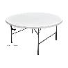 MESA REDONDA PLEGABLE BLANCA 180X74CM
