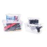 PACK DE 4 CAJAS DE ALMACENAJE TRANSPARENTES 4 L + 8 L + 15 L + 26 L