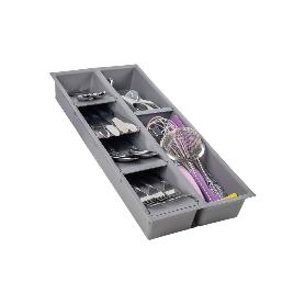 ORGANIZADOR PARA CAJÓN CON SEPARADORES DE COLOR GRIS 20 X 45 X 6,5 CM