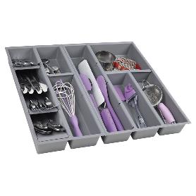 ORGANIZADOR PARA CAJÓN CON SEPARADORES DE COLOR GRIS 50 X 45 X 6,5 CM