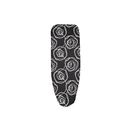 FUNDA ACOLCHADA PARA TABLA DE PLANCHAR 135 X 53 CM ROSAS NEGRAS