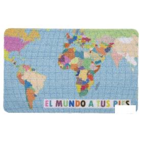 FELPUDO CON ESTAMPADO DIGITAL EL MUNDO 40 X 60 CM
